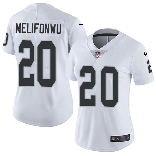 Nike Raiders #20 Obi Melifonwu White Women's Stitched NFL Vapor Untouchable Limited Jersey - Click Image to Close